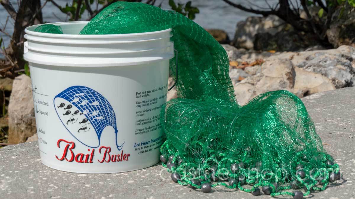 Bait Buster Bait Cast Nets CBT-BBA10, 10 ft. Radius, 1/2" Sq. Mesh