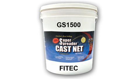 Fitec GS-1500 Ultra Spreader Shrimp Cast Nets #11912, 12 ft. 5/8" Sq. Mesh With Tape