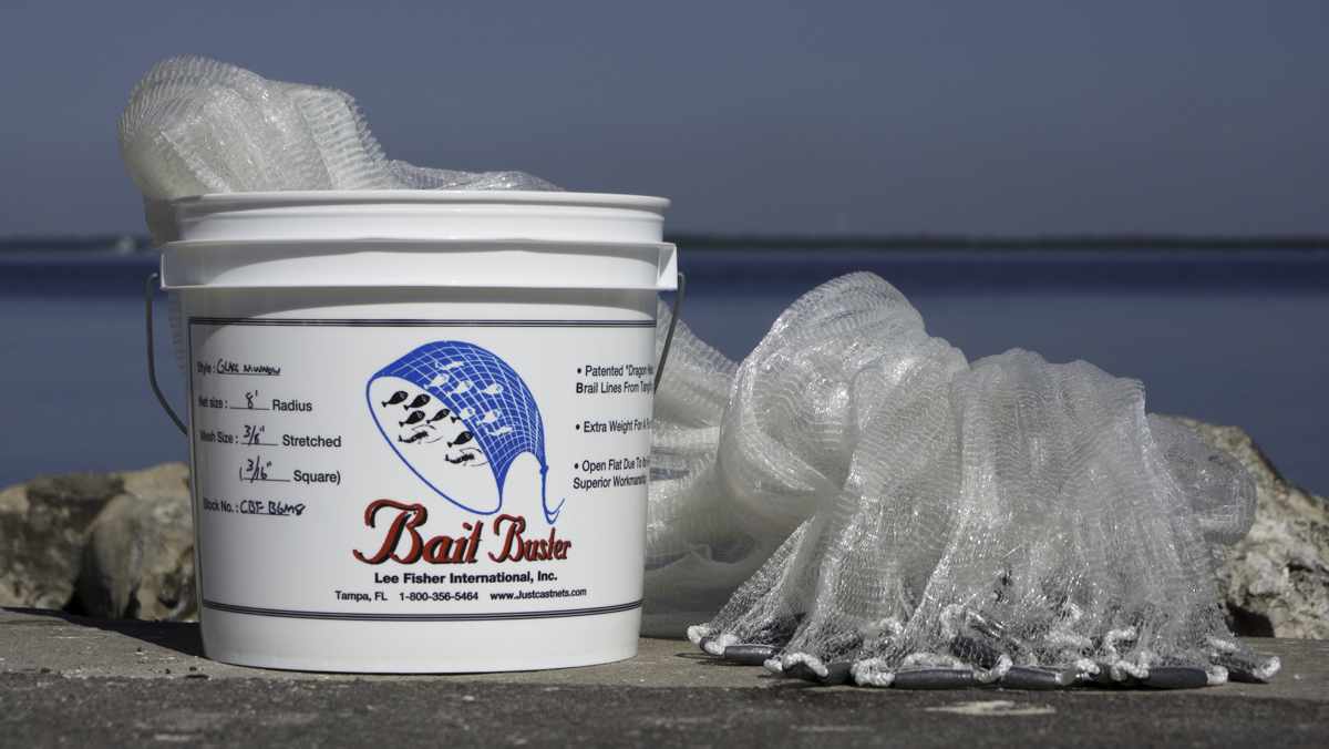  Bait Buster Bait Cast Net: 3/8 Sq. Mesh, 6 ft Radius :  Fishing Nets : Sports & Outdoors