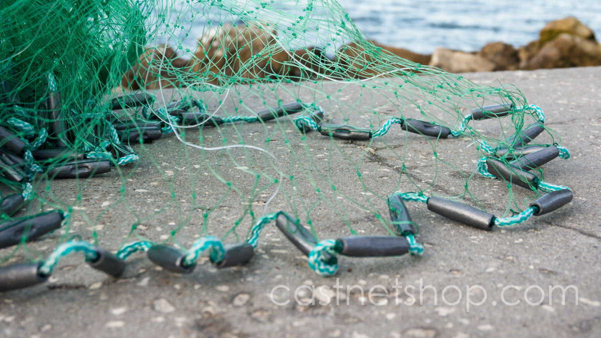 New 10ft Fishing Cast Net Bait Easy Throw Hand Cast Strong Nylon Trap Line Mesh]