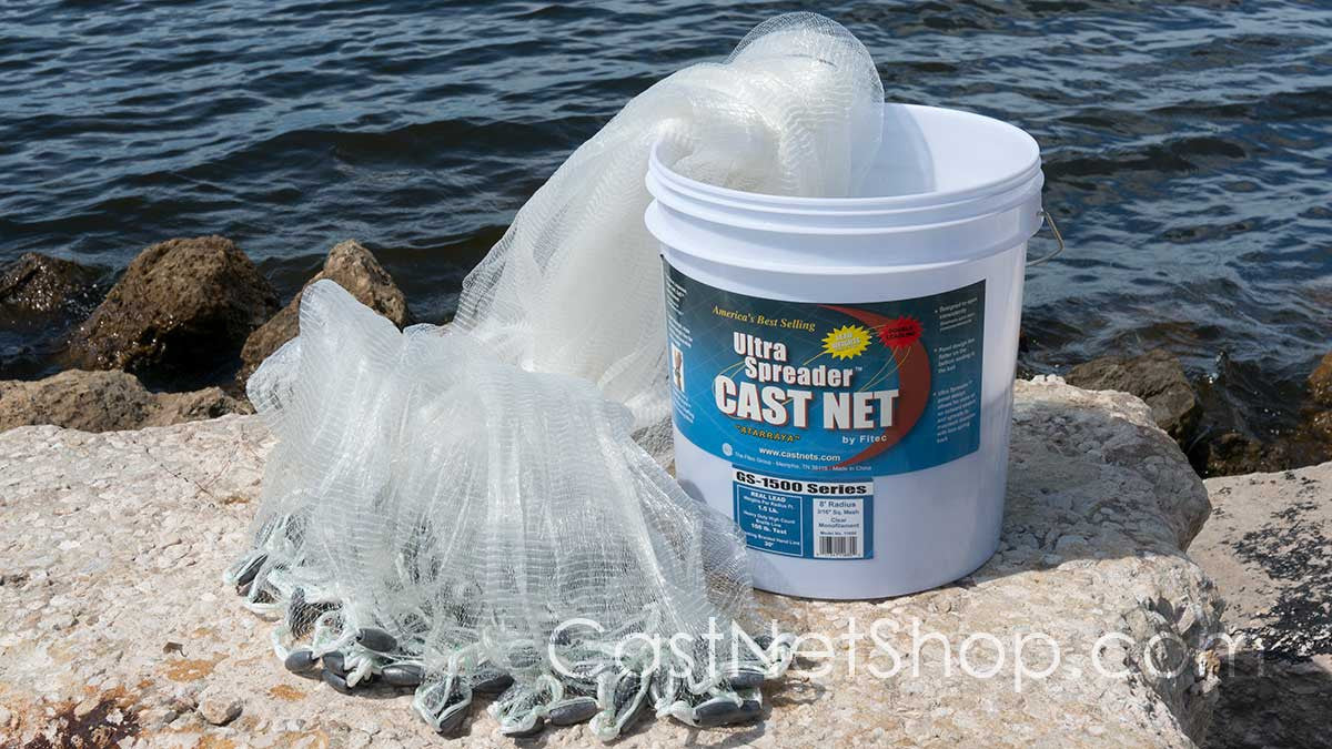 Fitec GS1500 Ultra Spreader Clear Fishing Cast Net Fitec GS1500 Ultra Spreader Clear Fishing Cast Net